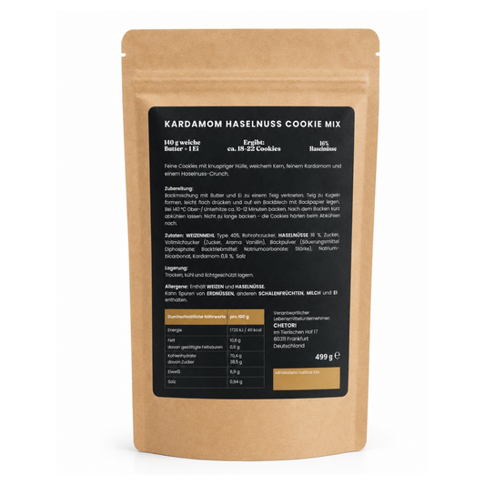 Kardamom Haselnuss Cookie Mix Backmischung